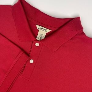 L.L. Bean Men's Vibrant Red Polo Shirt 100% Cotton